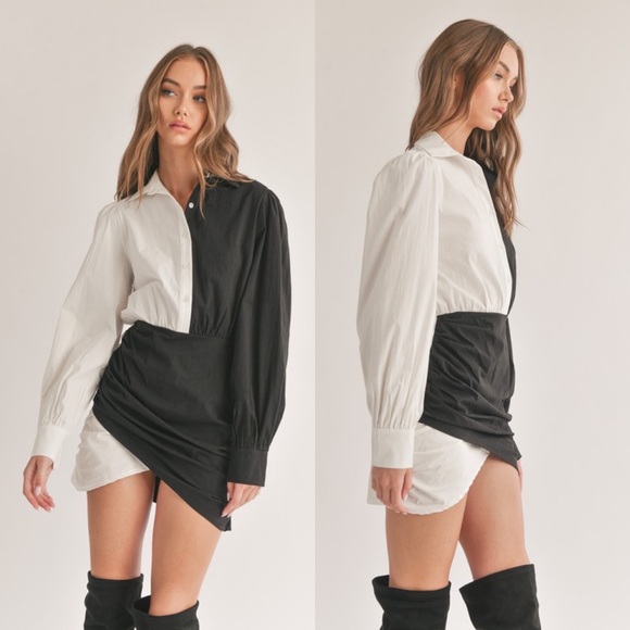 *24 HOUR SALE* A Split Decision Color Block Mini Dress - Picture 5 of 7